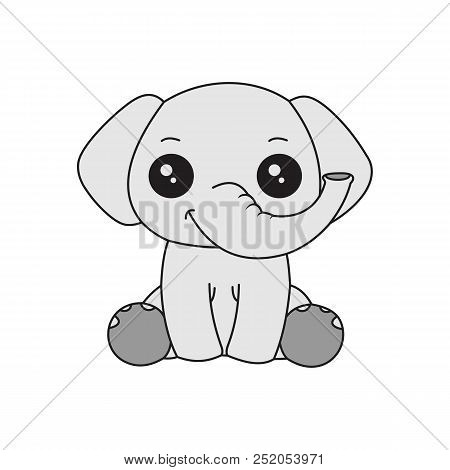 Little Elephant Boy. Vector Illustration For Kids. Use For Print Design,