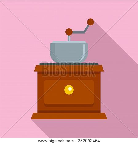 Coffee Grinder Icon, Flat Style Illustration Web