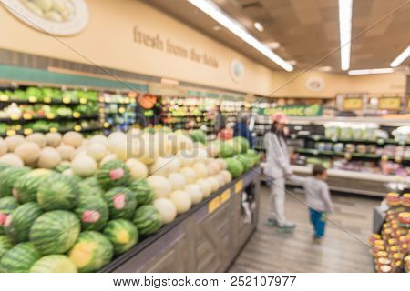 Abstract Motion Customer Shopping For Fresh Produces At Grocery In San Francisco