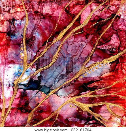 Alcohol Ink Texture. Fluid Ink Abstract Background. Art For Design.