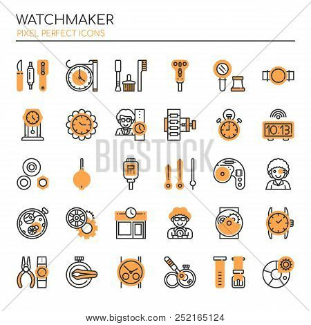 Watchmaker , Thin Line And Pixel Perfect Icons
