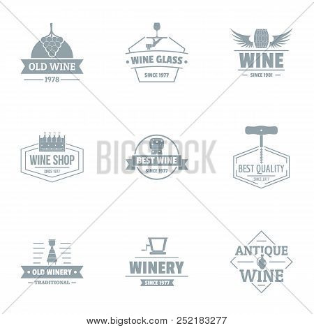 Wine Cellar Logo Set, Simple Style For Any Design