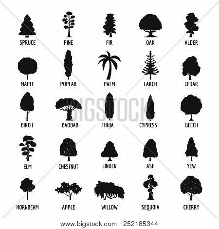 Tree Icons Set. Simple Illustration Of 25 Tree  Icons For Web