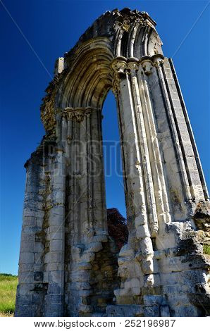 A View Of The Extensive Ruins Of The Medieval Kirkham Priory In North Yorkshire