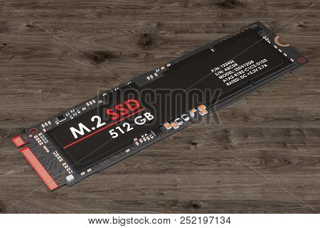 M2 Ssd 512 Gb, 3d Rendering Isolated On White Background