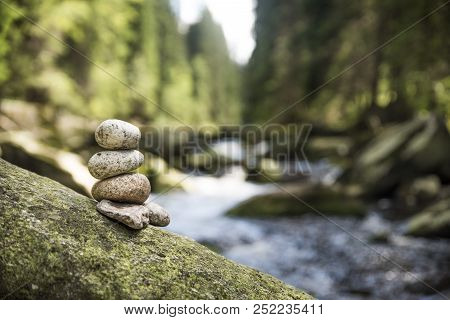 Couple Of Stones (pyramid) In Vydra River