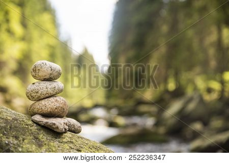 Couple Of Stones (pyramid) In Vydra River