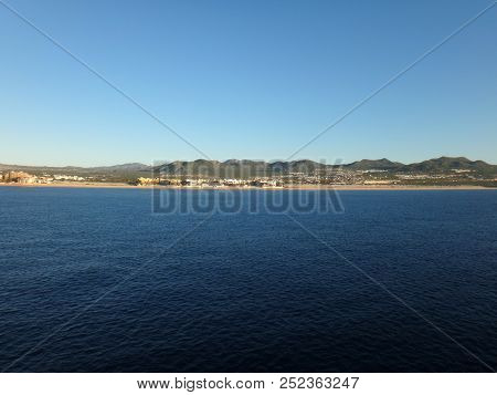 Scene Of Cabo San Lucas From A Cruise Ship. Baja California, Mexico.