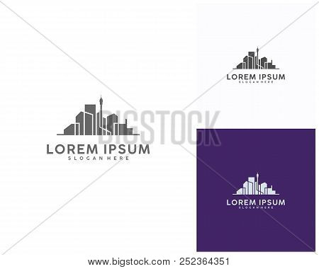 Modern Line Art City Logo Template