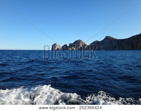 Scene Of Cabo San Lucas From A Cruise Ship. Baja California, Mexico.