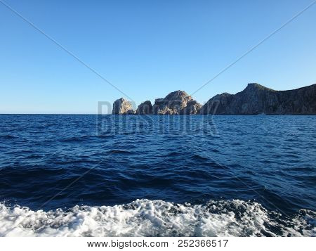Scene Of Cabo San Lucas From A Cruise Ship. Baja California, Mexico.