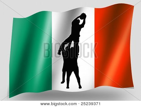 Land Flag Sport ikon silhuet irske Rugby Lineout
