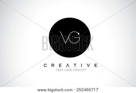 Vg V G Logo Design With Black And White Creative Icon Text Letter Vector.