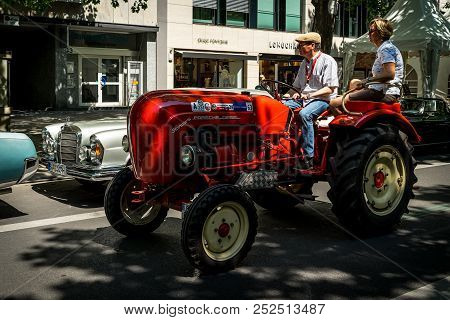 Berlin - June 09, 2018: The Tractor Porsche-diesel Standard 217, 1960. Classic Days Berlin 2018.