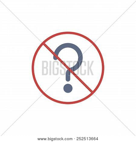 No Doubt Flat Icon, Vector Sign, Colorful Pictogram Isolated On White. No Question Symbol, Logo Illu