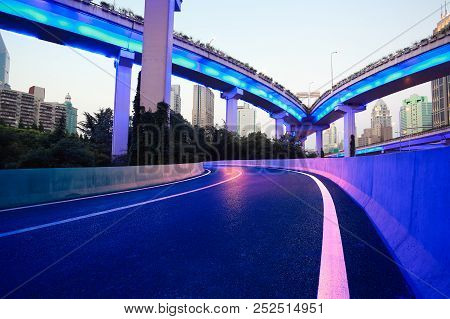 City Road Overpass Viaduct Bridge Of Night Scene