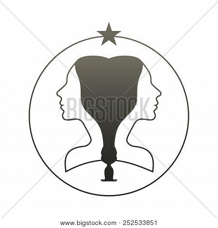 Symbolic Representation Of Zodiac Sign. Gemini. Vector Illustration