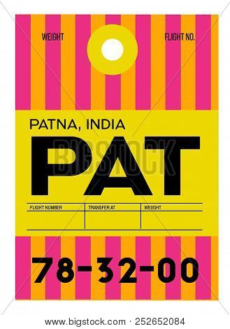 Patna Realistically Looking Airport Luggage Tag Illustration