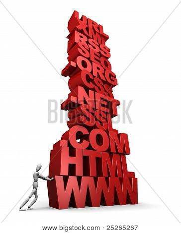 Person skubber stak af Web ord