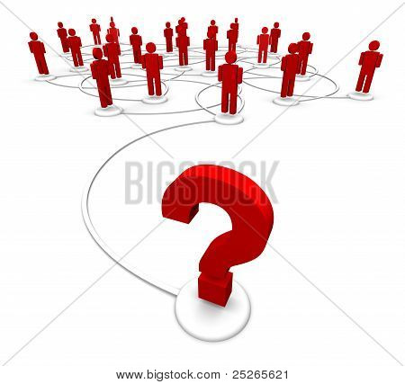 Spørgsmålstegnet knyttet til mennesker netværk