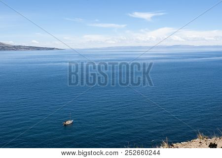 Taquile Island, Titicaca Lake Per . Panoramic View.