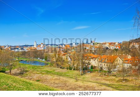 View Of Vilnius From The Hill Of The Bastion Of The Vilnius City Wall.
