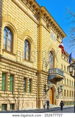Landscapes Of Building Of The Saeima Of Latvia (latvian Saeima) Is A Unicameral Parliament Of Latvia