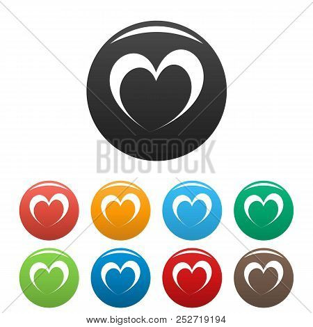 Frantic Heart Icon. Simple Illustration Offrantic Heart Icons Set Color Isolated On White