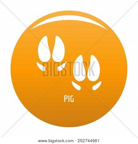 Pig Step Icon. Simple Illustration Of Pig Step Icon For Any Design Orange