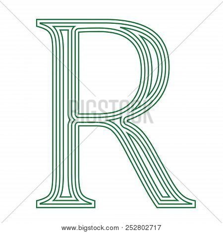 South Africa Rand Currency Symbol  Icon Striped Vector Illustration On A White Background