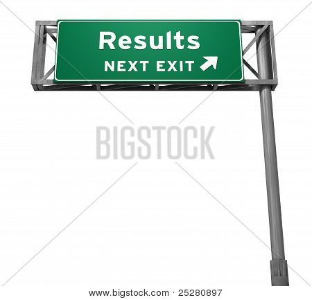 Resultater-motorvejen Exit-tegn