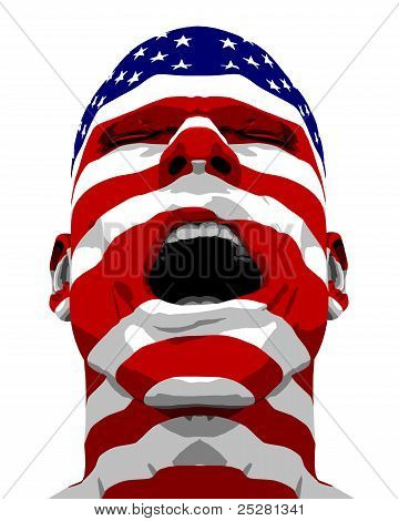 USA Flag mand råben