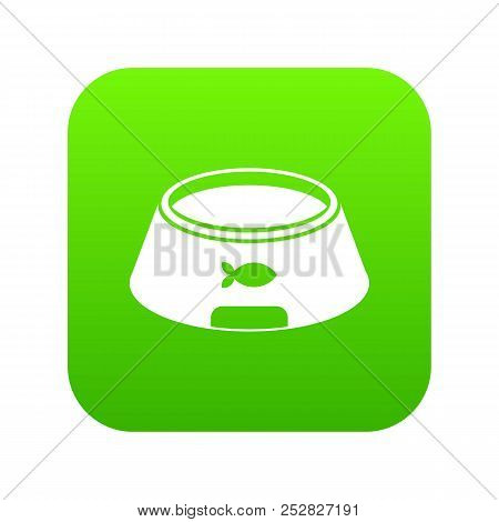 Bowl For Animal Icon Digital Green For Any Design Isolated On White Vector Illustration