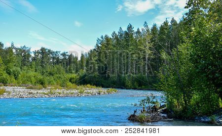 Kenai River In Soldotna, Alaska In The Spring.