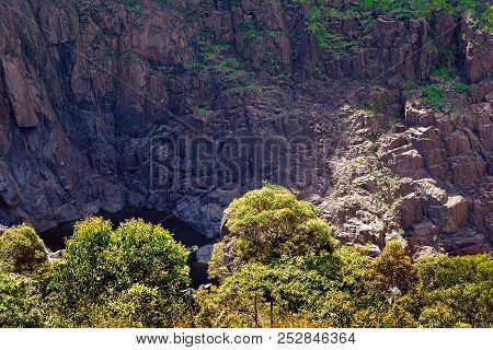 Rocky Gorge At The Bottom Of The Barron Falls On The Atherton Tablelands In Australia