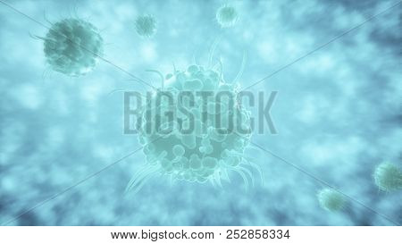 Bacteria Spread Inside The Body.  Infection And Immunodeficiency Concept, 3d