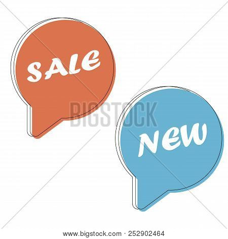 Set Sale Speech Bubble Banners, Discount Tags Design Template, App Icons, Vector Illustration.