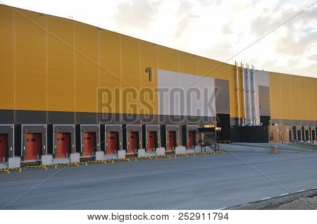 Warehouse Logistics Complex. Gates For Servicing Vehicles