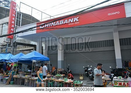 Manila, Ph - Oct. 5: China Bank Facade On October 5, 2019 In Quiapo, Manila, Philippines.
