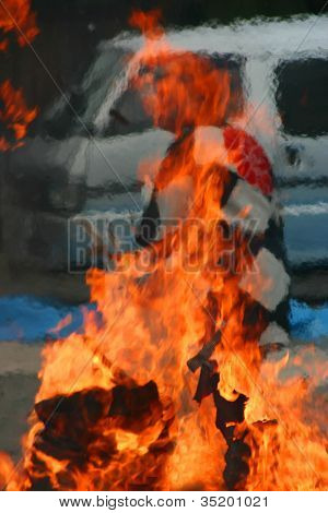 재고 사진술 Tonda 불 축제 일본