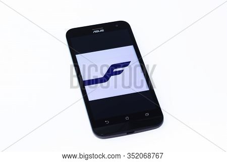 Kouvola, Finland - 23 January 2020: Finnair App Logo On The Screen Of Smartphone Asus