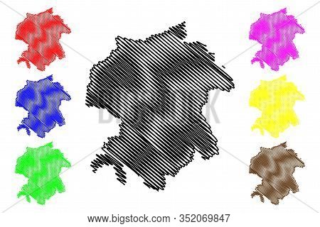 Viljandi County (republic Of Estonia, Counties Of Estonia) Map Vector Illustration, Scribble Sketch 