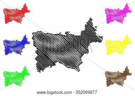 Voru County (republic Of Estonia, Counties Of Estonia) Map Vector Illustration, Scribble Sketch Voru