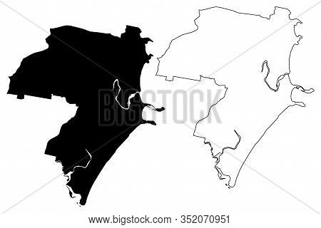 Coffs Harbour City, New South Wales (commonwealth Of Australia, Australia City) Map Vector Illustrat