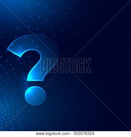 Question Mark Sign On Glowing Digital Style Background