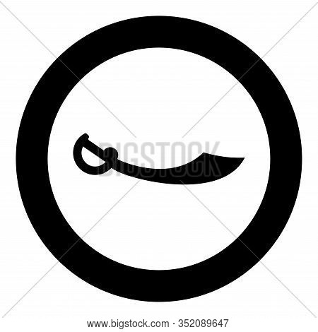 Pirate Saber Cutlass Icon In Circle Round Black Color Vector Illustration Flat Style Simple Image