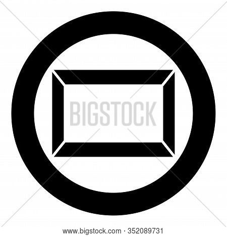 Picture Frame Squared Shape Icon In Circle Round Black Color Vector Illustration Flat Style Simple I