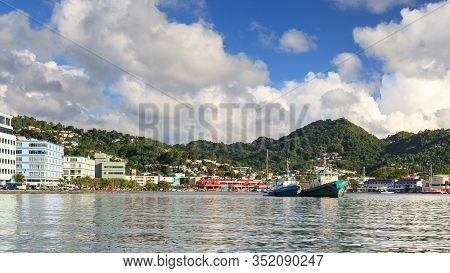 Castries, St Lucia - November 7:  Castries Waterfront Pictured On November 7, 2013.  Castries Is The