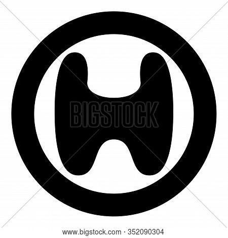 Thyroid Gland Goiter Human Organ Anatomy Of People Icon In Circle Round Black Color Vector Illustrat
