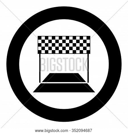 Finish Concept Maraphon Line Racing Panorama Road Icon In Circle Round Black Color Vector Illustrati